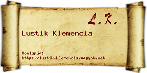 Lustik Klemencia névjegykártya